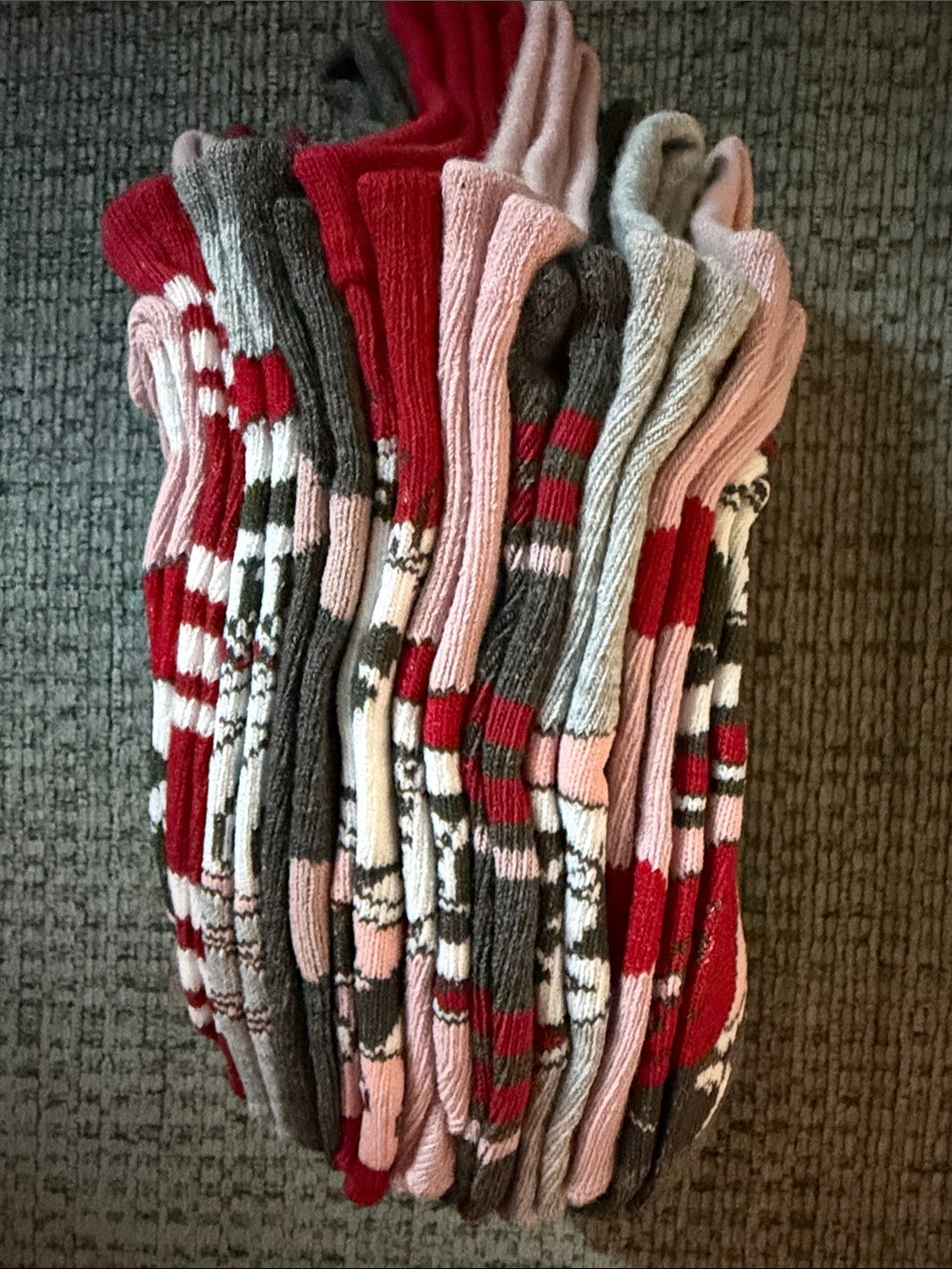 Disney Pink & Red Mickey Holiday Crew Socks - Picture 4 of 5